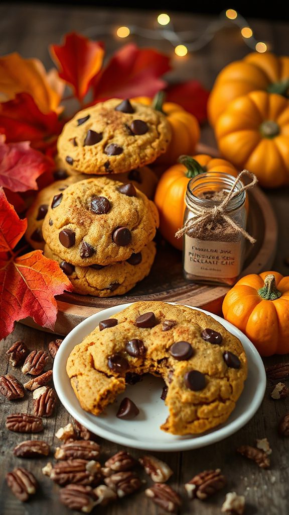 pumpkin spice chocolate chip cookies