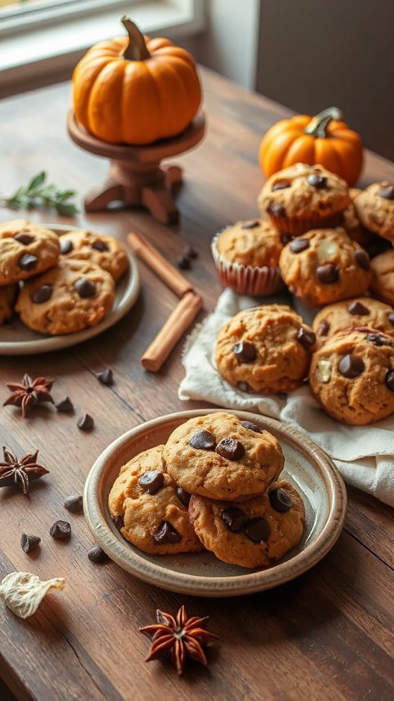 pumpkin spice chocolate chip cookies
