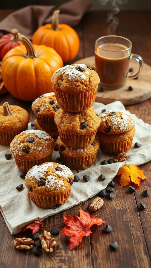 pumpkin spice chocolate chip muffins