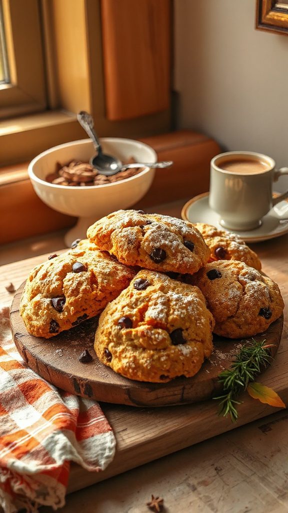 pumpkin spice chocolate chip scones