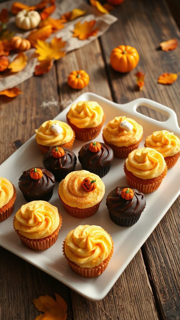 pumpkin spice mini cupcakes