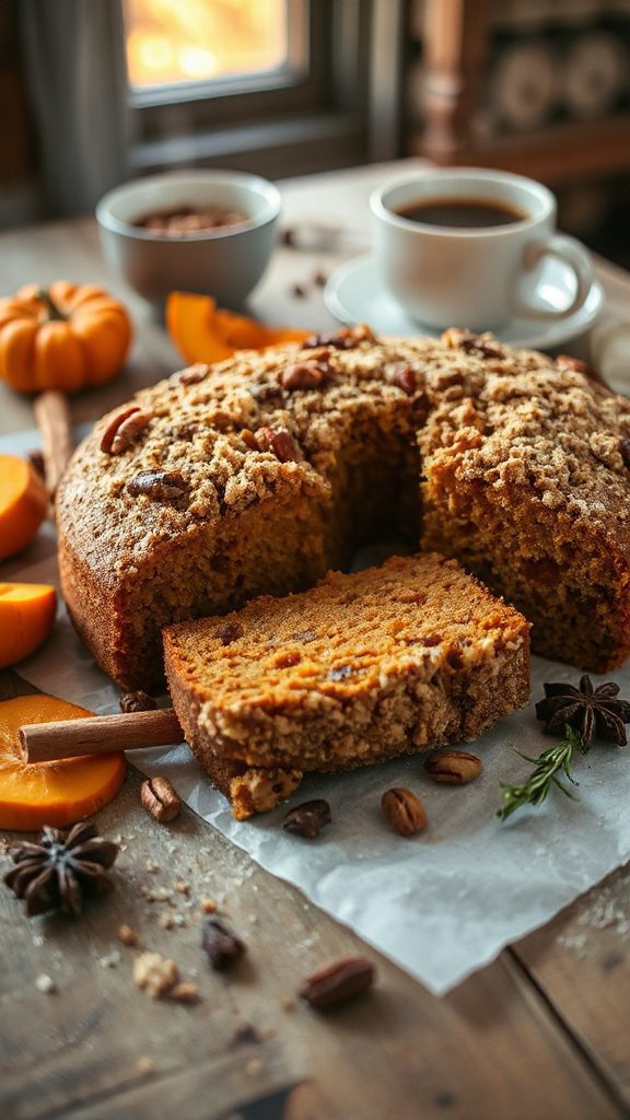 pumpkin spice streusel coffee cake