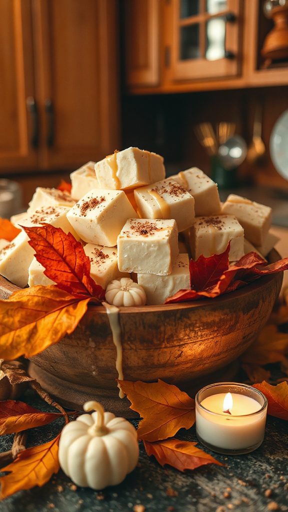 pumpkin spice white chocolate fudge