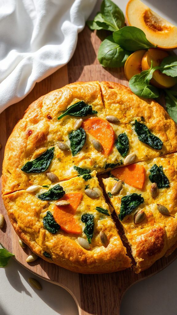pumpkin spinach eggs frittata