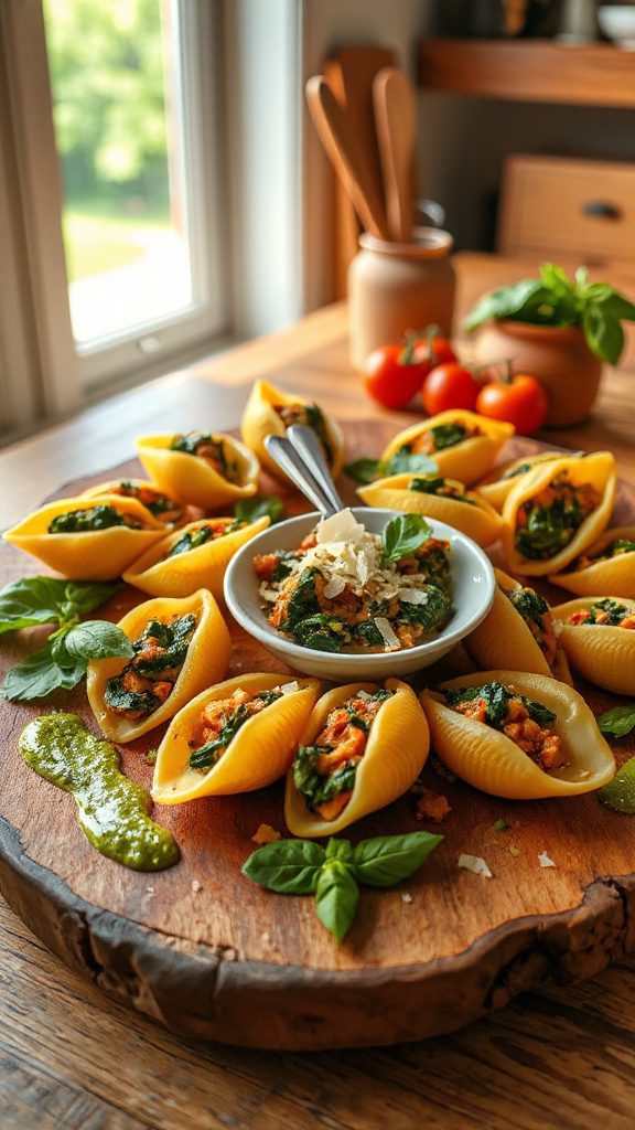 pumpkin spinach pasta delight