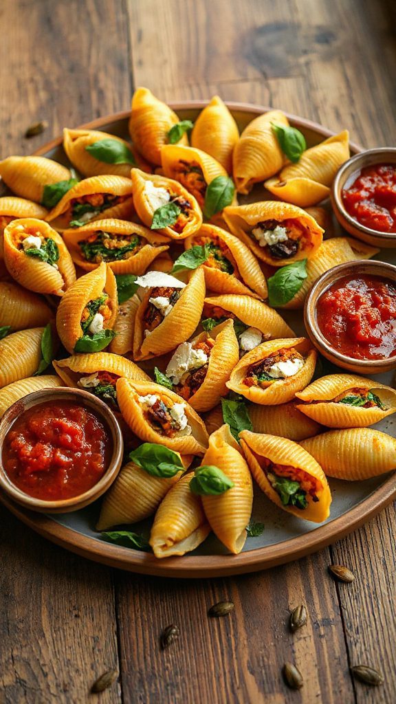 pumpkin spinach ricotta shells