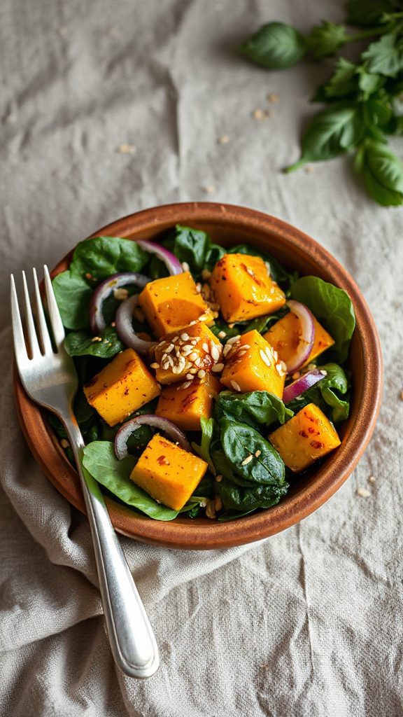 pumpkin spinach salad recipe