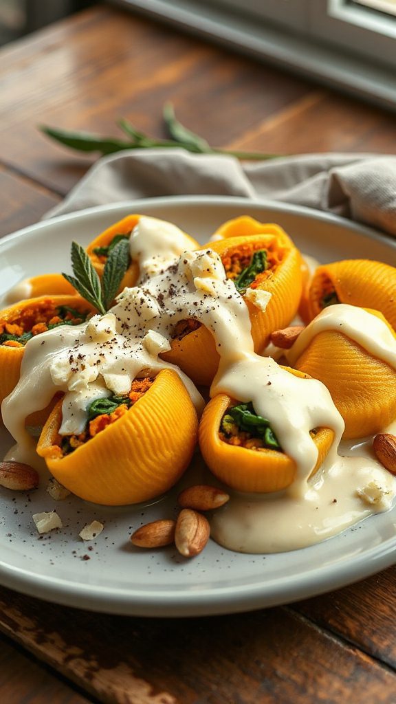 pumpkin spinach stuffed shells