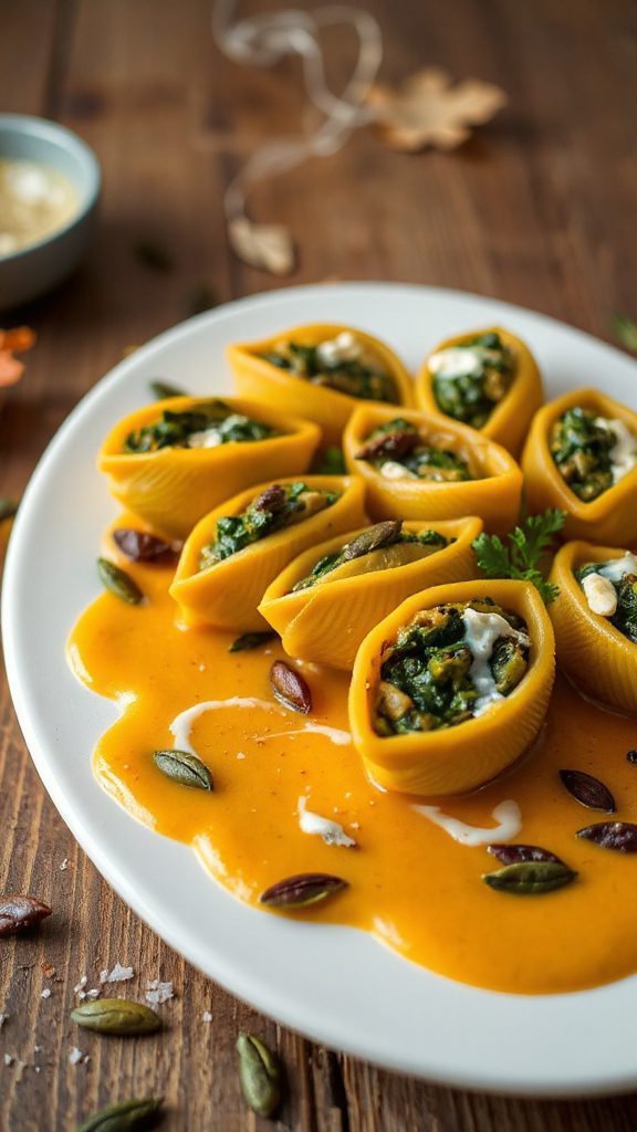 pumpkin spinach stuffed shells