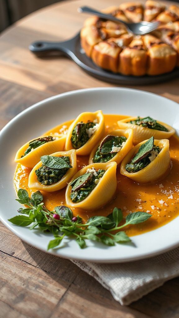 pumpkin spinach stuffed shells