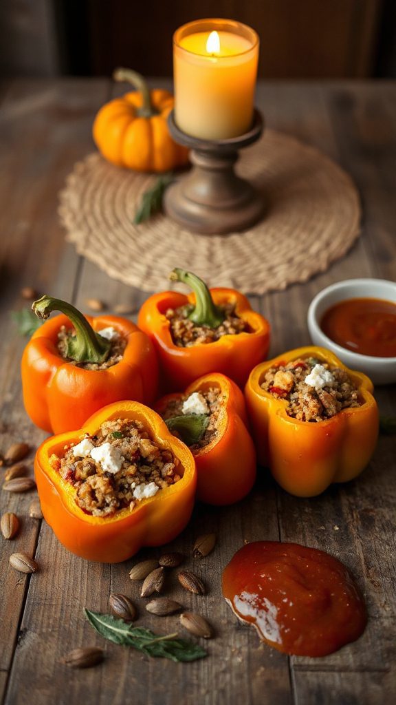 pumpkin stuffed bell peppers
