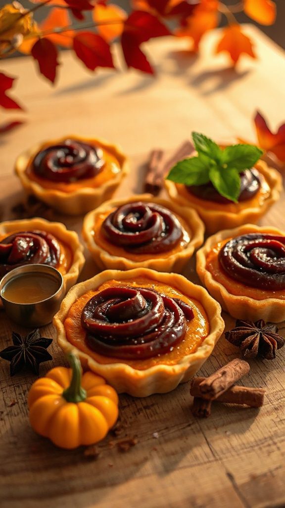 pumpkin tarts with red bean