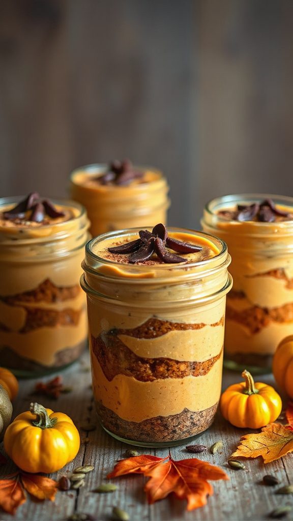 pumpkin tempeh cheesecake parfaits