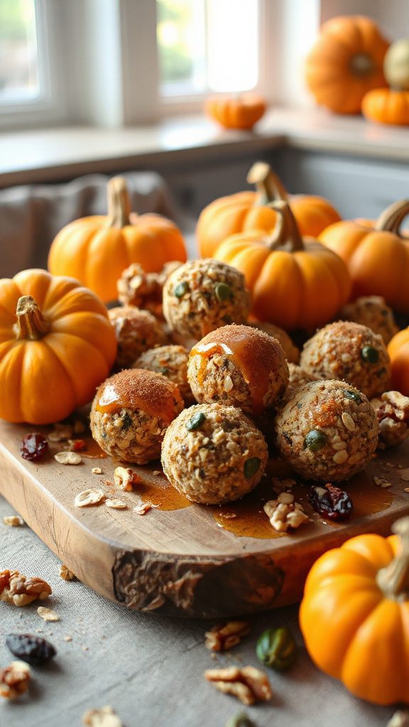 pumpkin themed energy snack bites