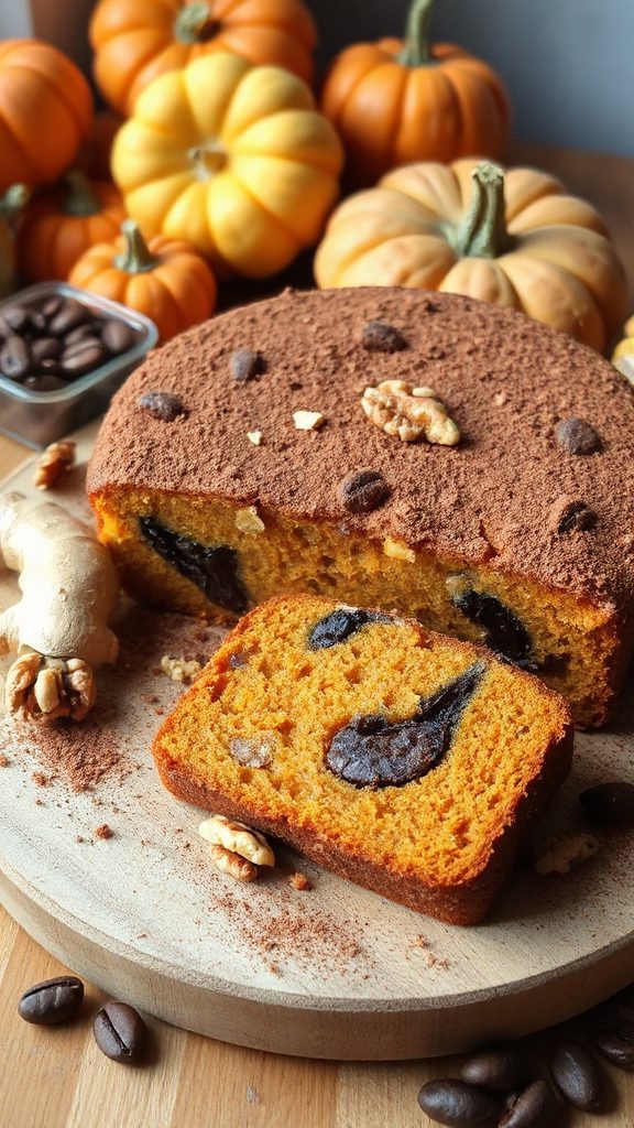pumpkin walnut cocoa cake