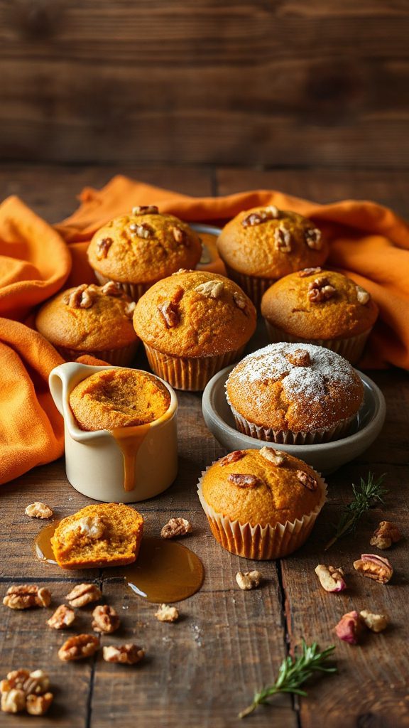 pumpkin walnut tempeh muffins
