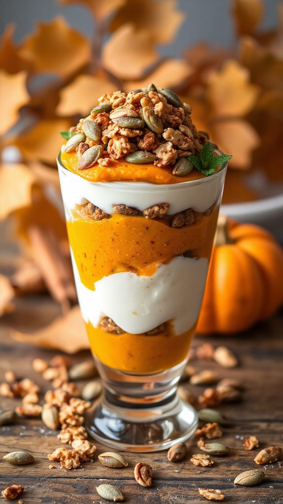 pumpkin yogurt granola parfait