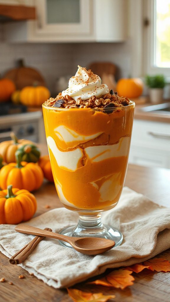 pumpkin yogurt layered parfait