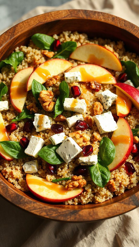 quinoa apple blue cheese salad