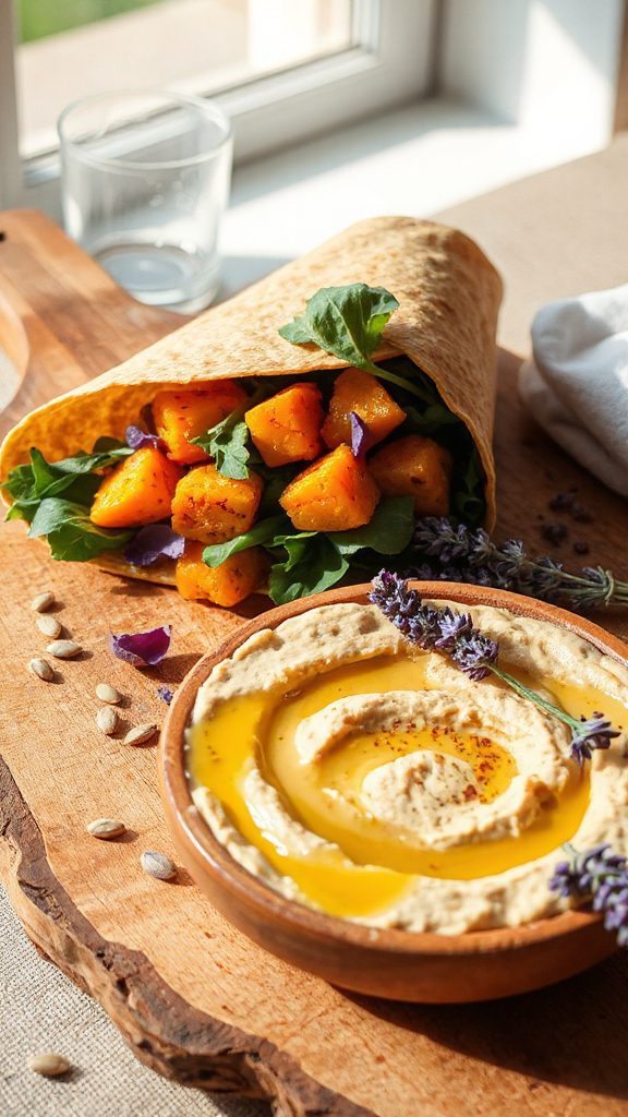 quinoa pumpkin lavender wraps