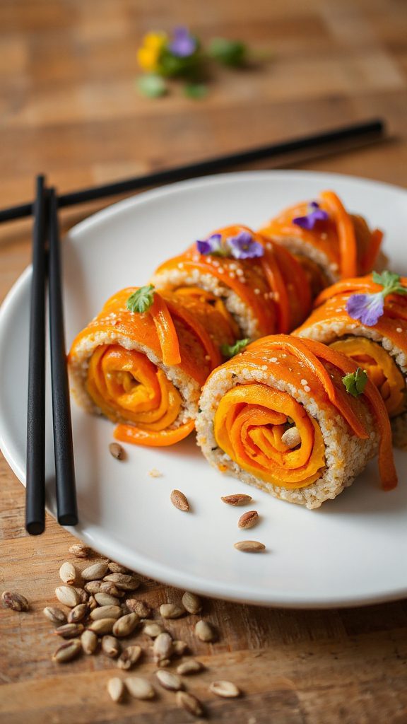 quinoa pumpkin noodle sushi