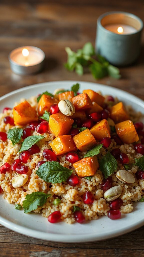 quinoa salad with pumpkin pomegranate