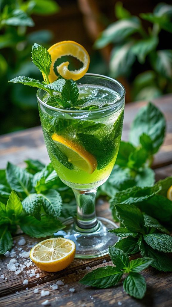 refreshing minty lime cocktail