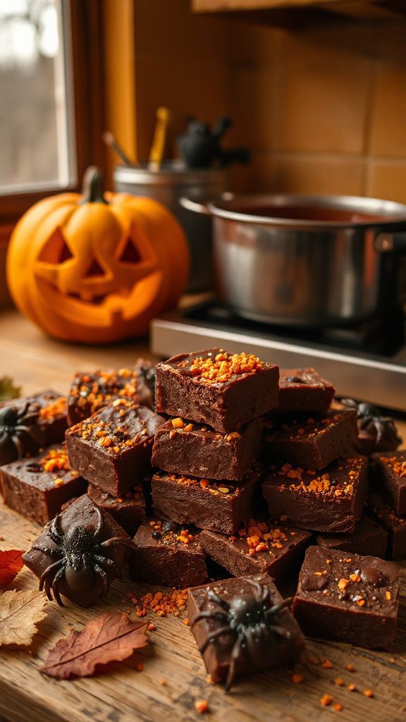 rich chocolate halloween fudge