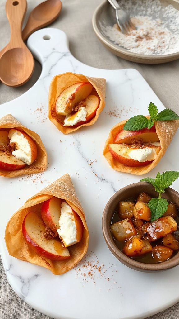ricotta filled crepe cones