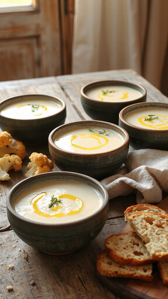 roasted cauliflower cheddar soup