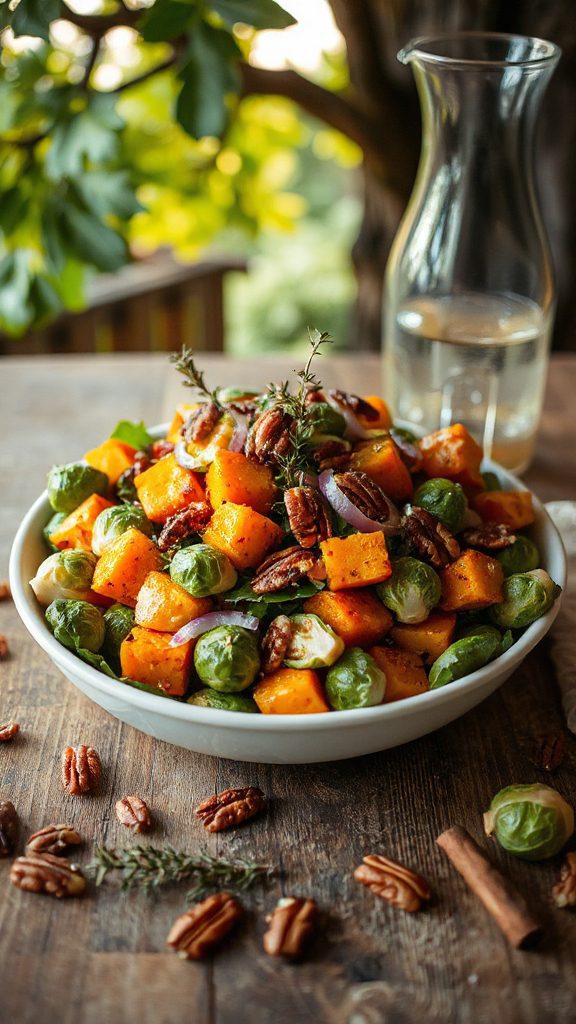 roasted pumpkin brussels sprout salad