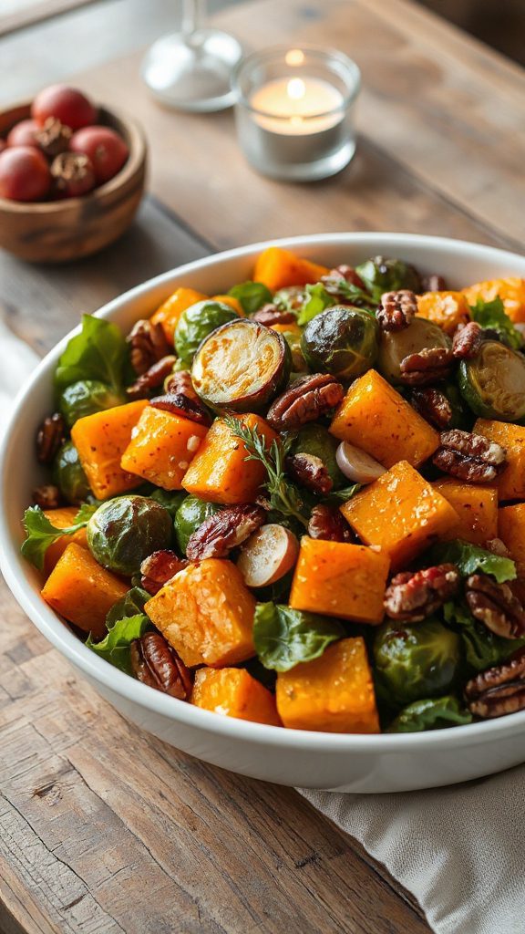 roasted pumpkin brussels sprout salad