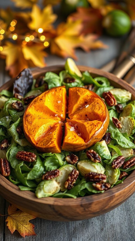 roasted pumpkin brussels sprout salad