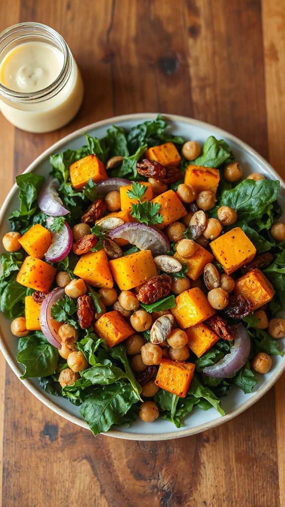 roasted pumpkin chickpea salad
