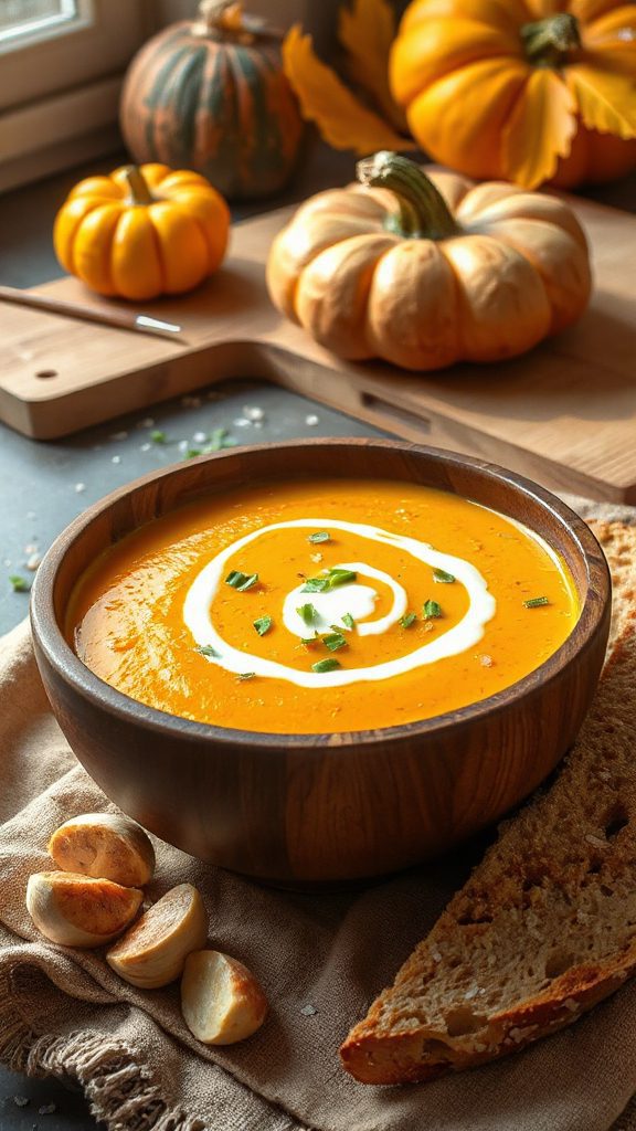 roasted pumpkin garlic soup