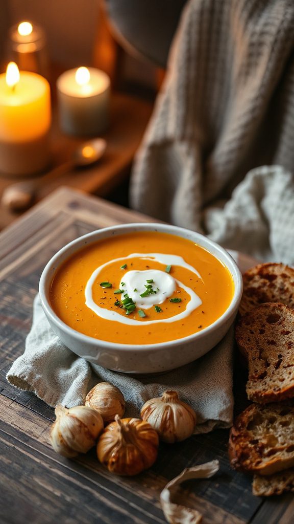 roasted pumpkin garlic soup