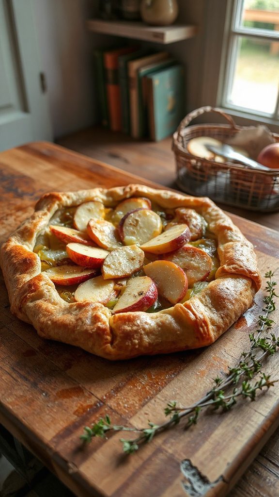 rustic apple leek galette