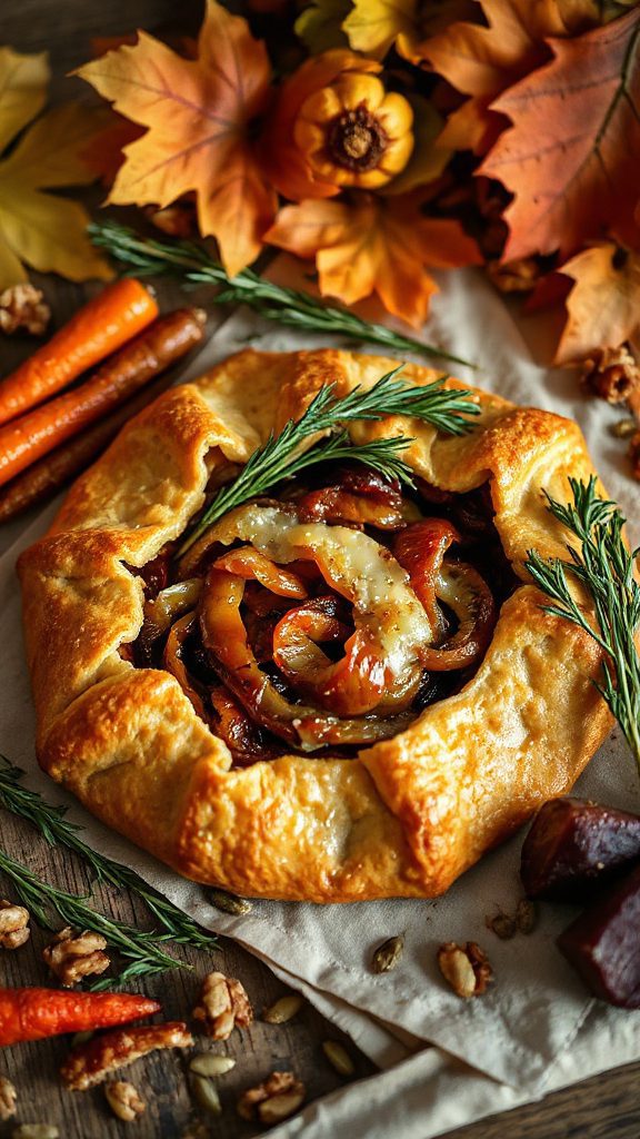 rustic autumn vegetable tart