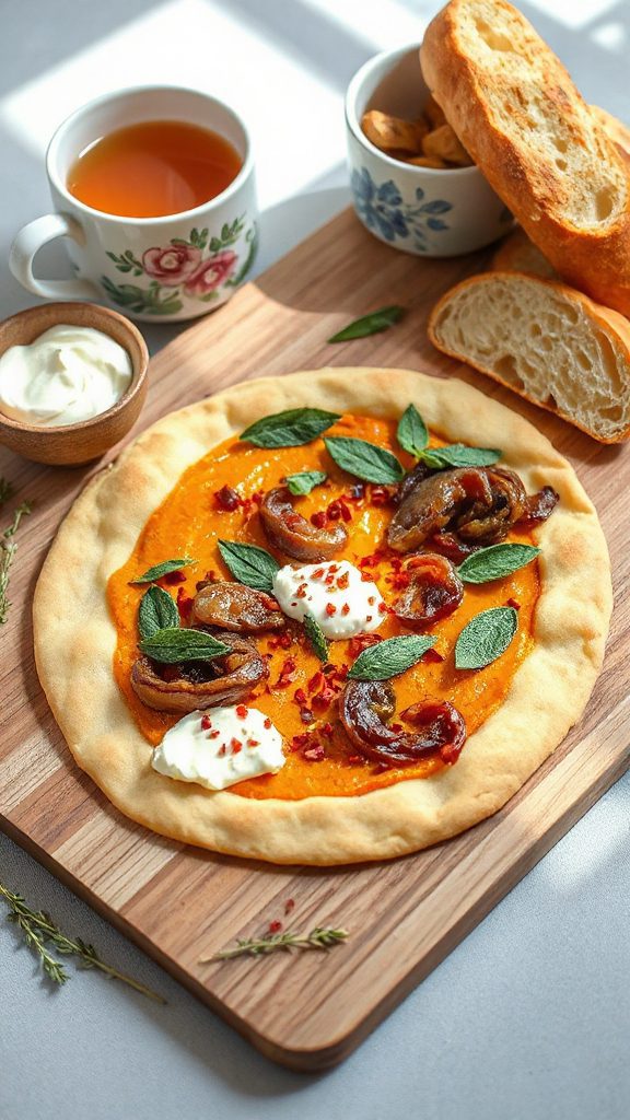sage infused pumpkin flatbread recipe