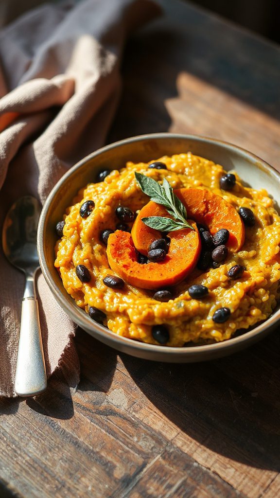 sage rosemary black bean risotto