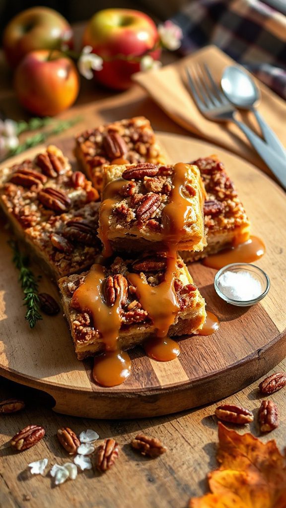 salted caramel pecan bars