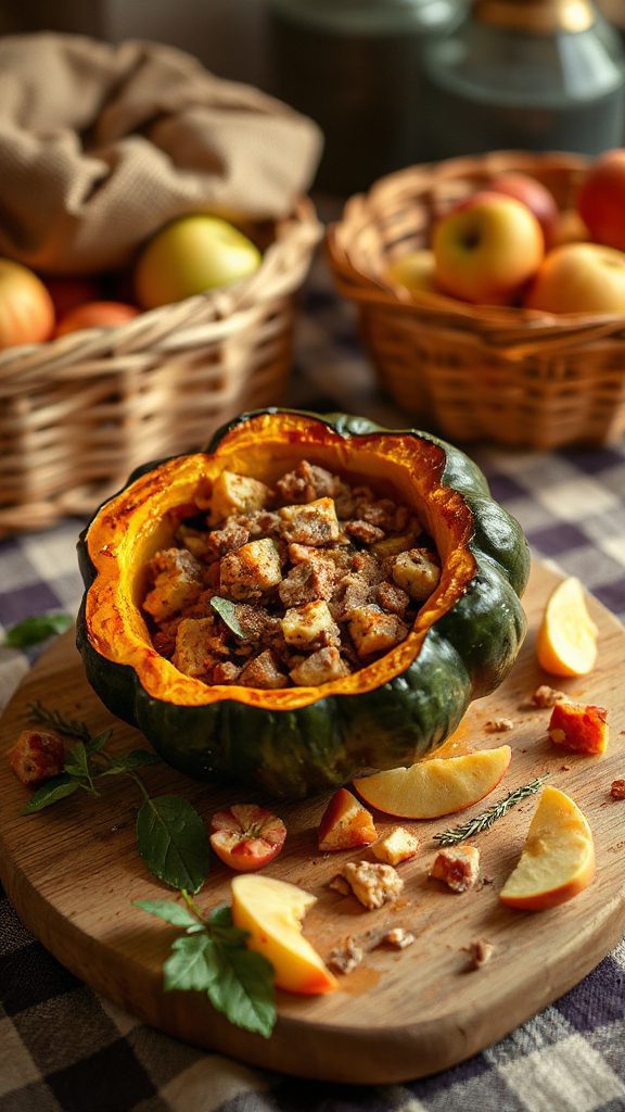 sausage and apple stuffed squash