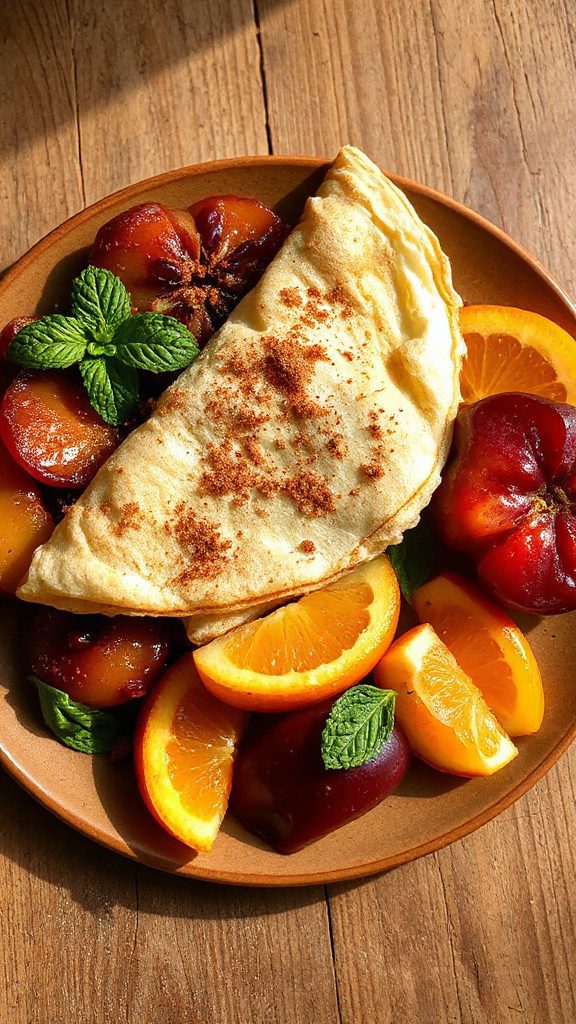 saut ed apples with crepes