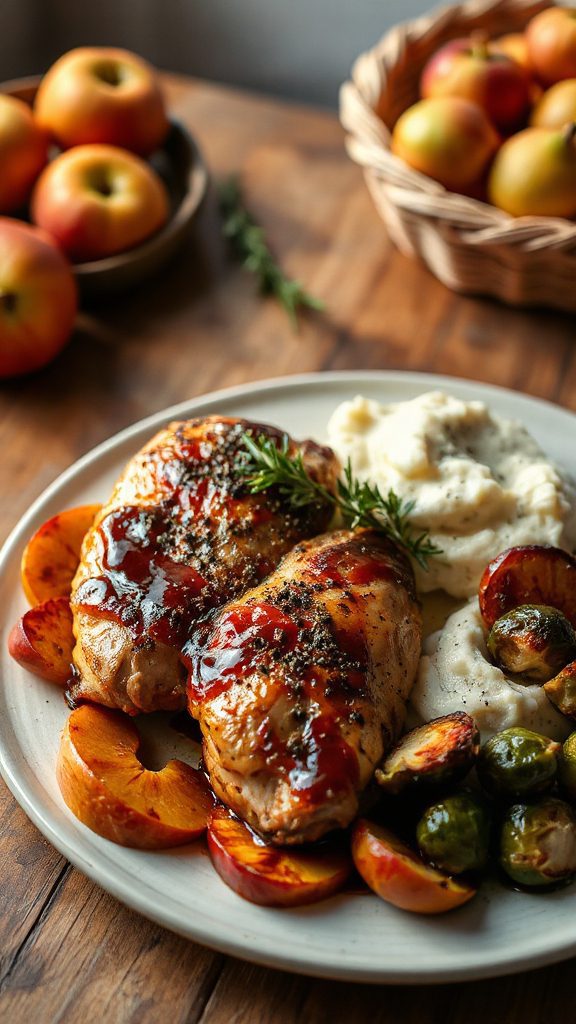 savory apple balsamic chicken thighs