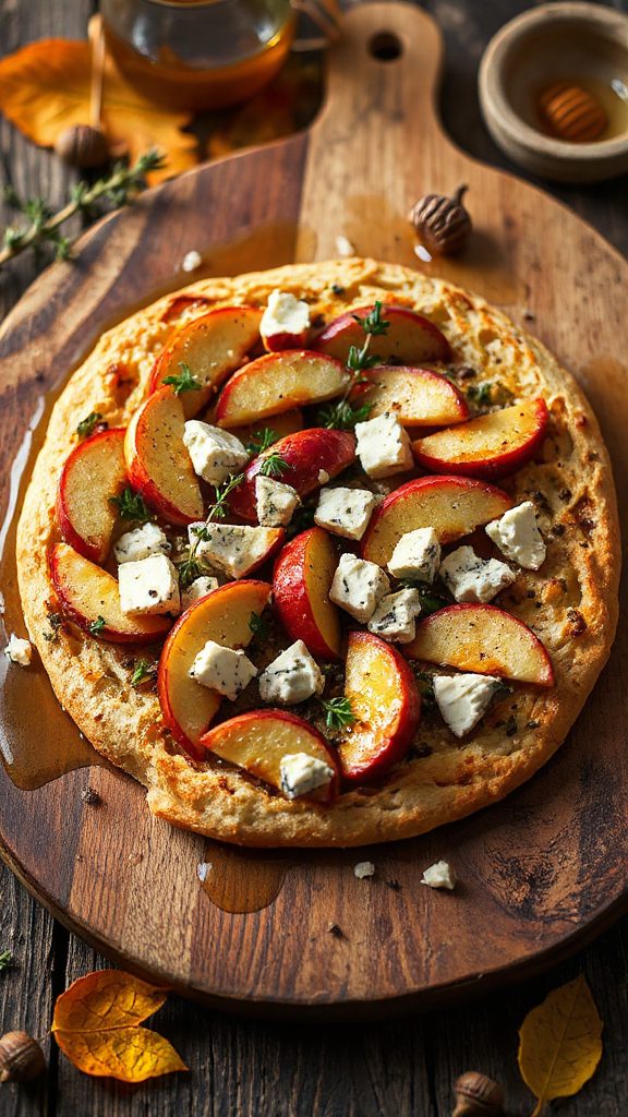 savory apple blue cheese flatbread