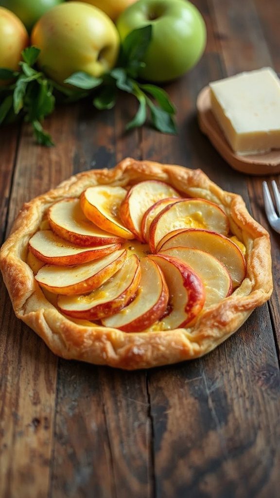 savory apple cheddar tart