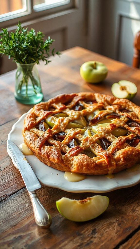 savory apple leek tart