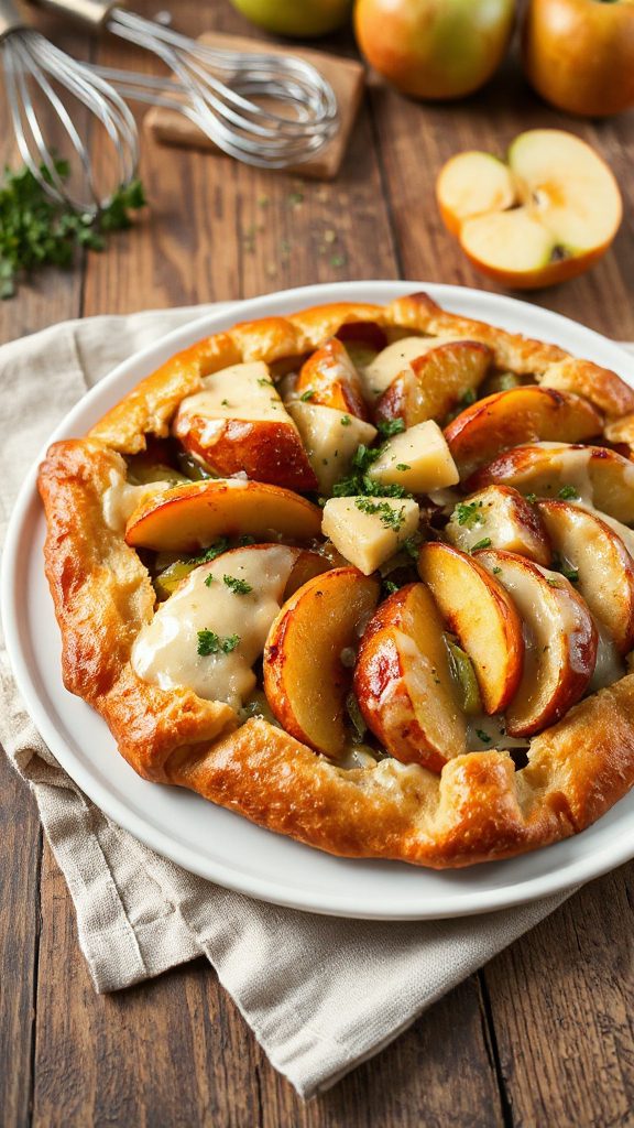 savory apple leek tart
