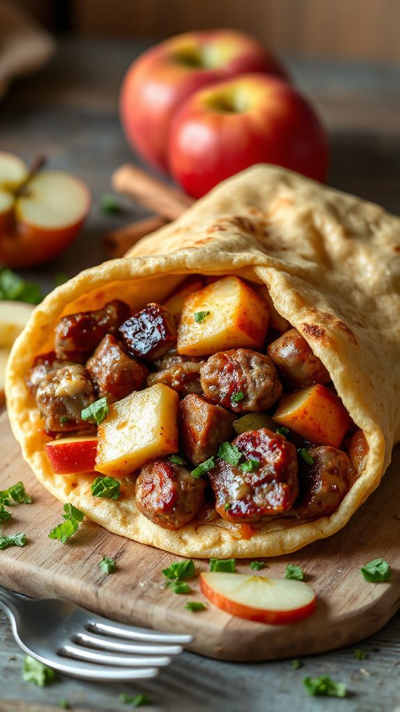 savory apple pork burritos