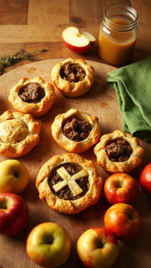 savory apple sausage mini pies